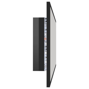 LED Badspiegel Hochglanz Schwarz 100cm