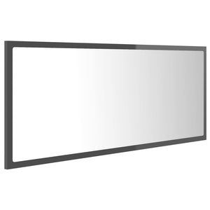 LED Badspiegel Hochglanz Grau 100cm