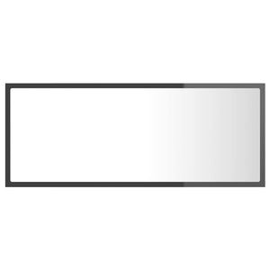 LED Badspiegel Hochglanz Grau 100cm