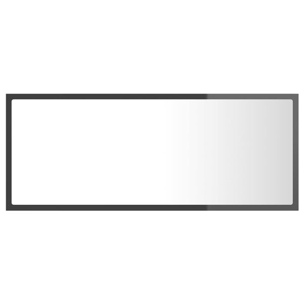 LED Badspiegel Hochglanz Grau 100cm