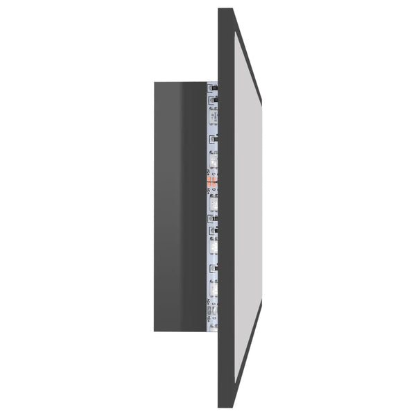 LED Badspiegel Hochglanz Grau 100cm