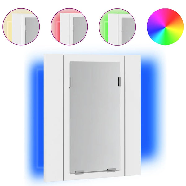 LED Badspiegelschrank Weiß 40x45 cm