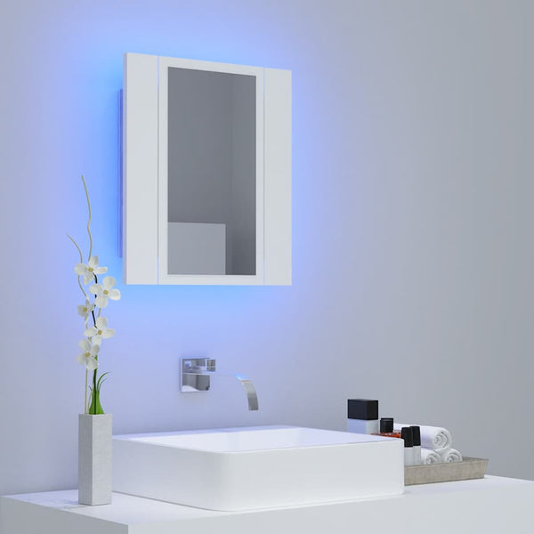LED Badspiegelschrank Weiß 40x45 cm