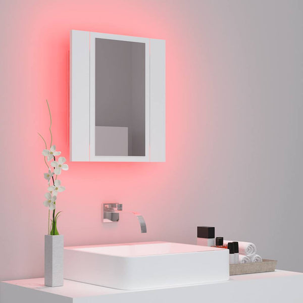 LED Badspiegelschrank Weiß 40x45 cm