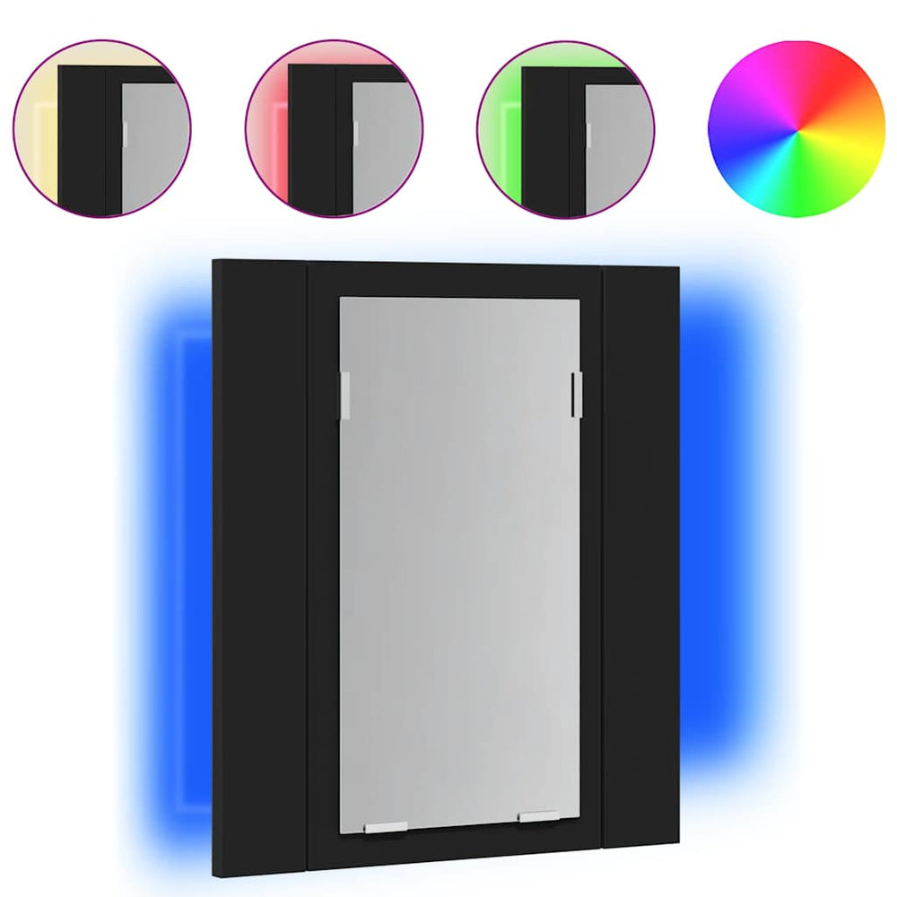 LED Bad Spiegelschrank Schwarz 40x45 cm