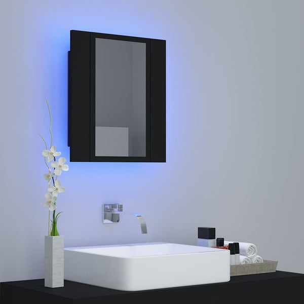 LED Bad Spiegelschrank Schwarz 40x45 cm