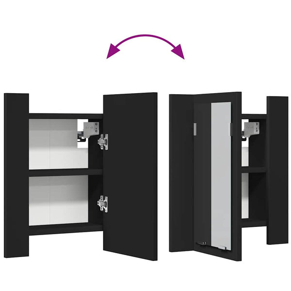 LED Bad Spiegelschrank Schwarz 40x45 cm