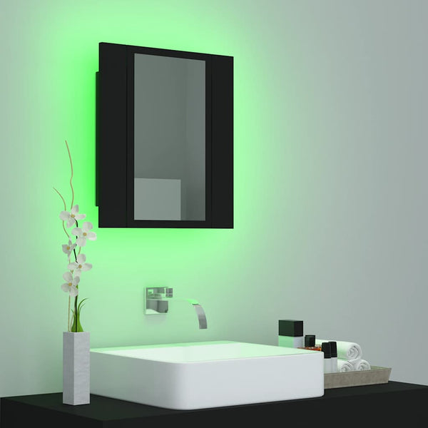 LED Bad Spiegelschrank Schwarz 40x45 cm