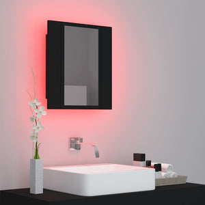 LED Bad Spiegelschrank Schwarz 40x45 cm