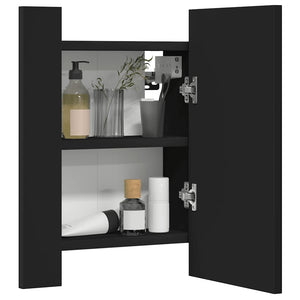 LED Bad Spiegelschrank Schwarz 40x45 cm
