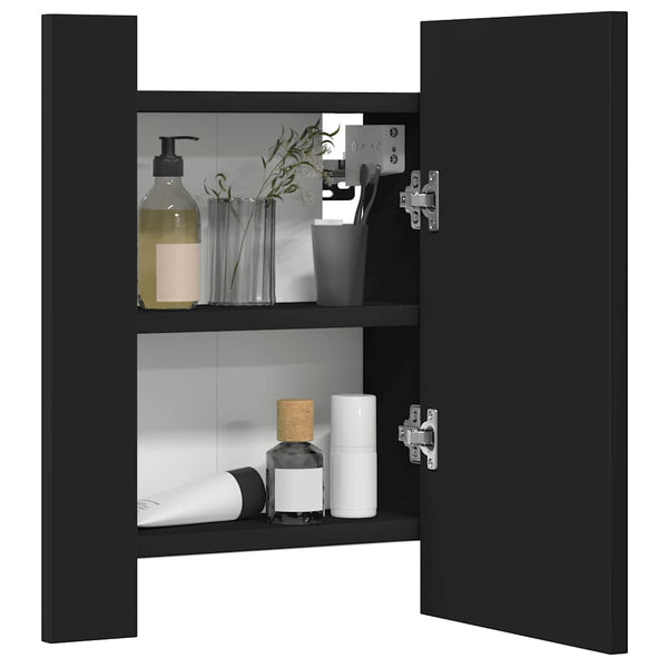 LED Bad Spiegelschrank Schwarz 40x45 cm