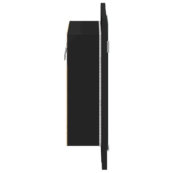 LED Bad Spiegelschrank Schwarz 40x45 cm