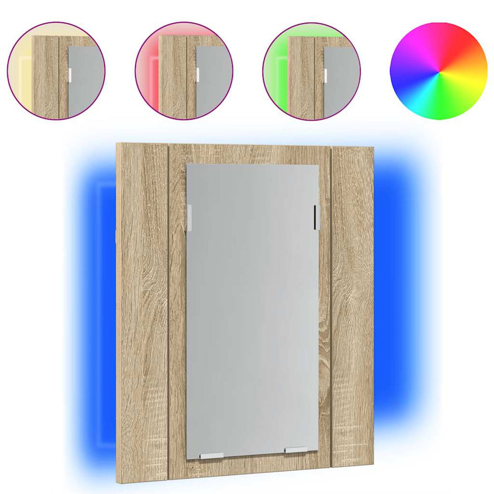 LED Bad Spiegelschrank Sonoma-Eiche 40x45 cm