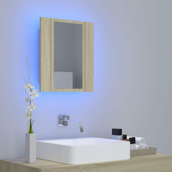 LED Bad Spiegelschrank Sonoma-Eiche 40x45 cm