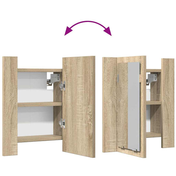 LED Bad Spiegelschrank Sonoma-Eiche 40x45 cm