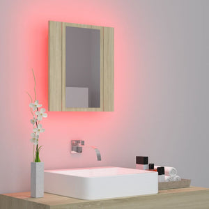 LED Bad Spiegelschrank Sonoma-Eiche 40x45 cm
