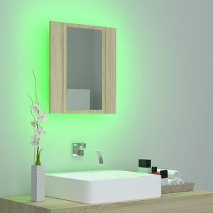 LED Bad Spiegelschrank Sonoma-Eiche 40x45 cm