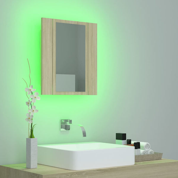 LED Bad Spiegelschrank Sonoma-Eiche 40x45 cm