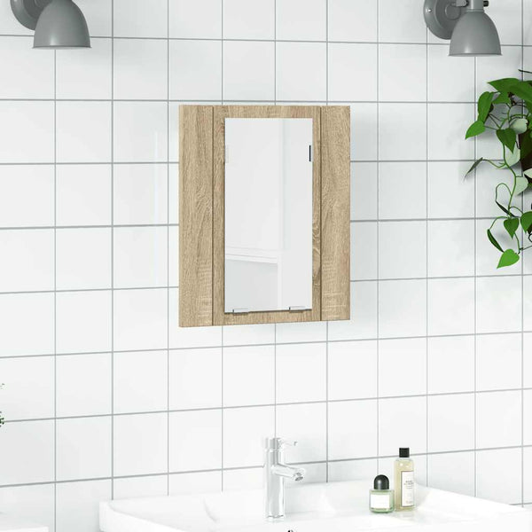 LED Bad Spiegelschrank Sonoma-Eiche 40x45 cm