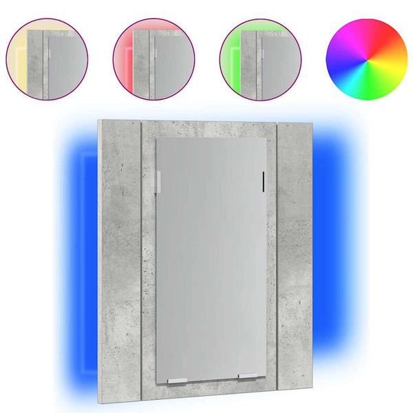 LED Bad Spiegelschrank Betongrau 40x45 cm