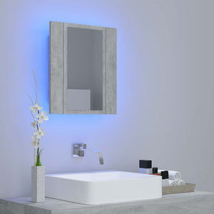 LED Bad Spiegelschrank Betongrau 40x45 cm