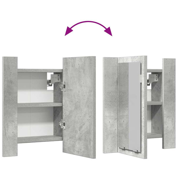 LED Bad Spiegelschrank Betongrau 40x45 cm