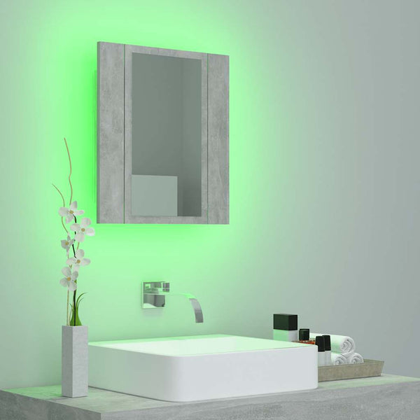 LED Bad Spiegelschrank Betongrau 40x45 cm