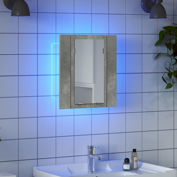 LED Bad Spiegelschrank Betongrau 40x45 cm