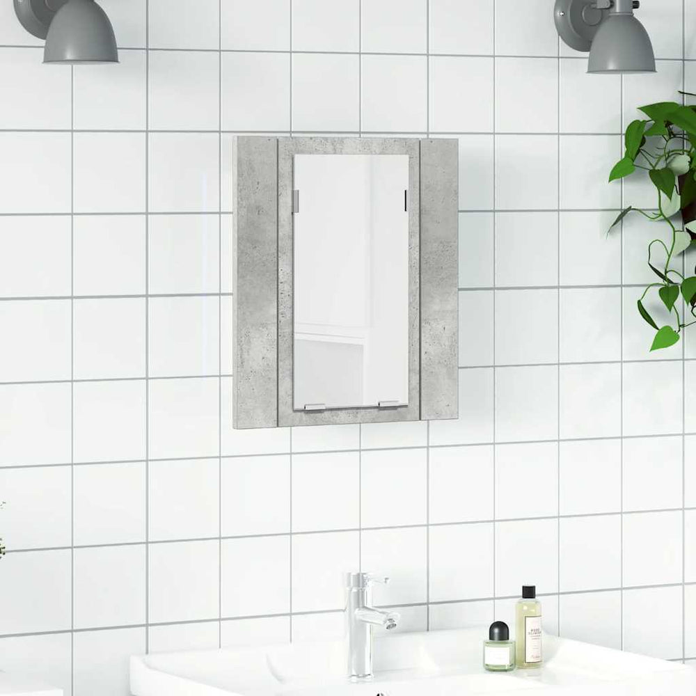 LED Bad Spiegelschrank Betongrau 40x45 cm