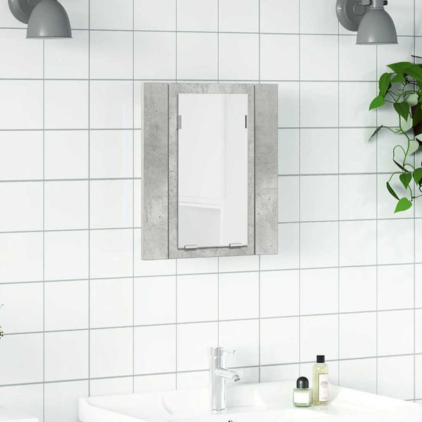 LED Bad Spiegelschrank Betongrau 40x45 cm