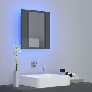 LED Bad Spiegelschrank Grau 40x45 cm