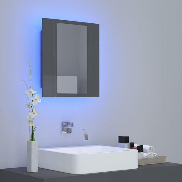 LED Bad Spiegelschrank Grau 40x45 cm