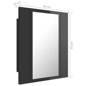 LED Bad Spiegelschrank Grau 40x45 cm