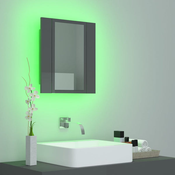 LED Bad Spiegelschrank Grau 40x45 cm