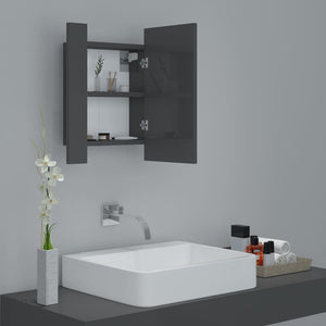 LED Bad Spiegelschrank Grau 40x45 cm
