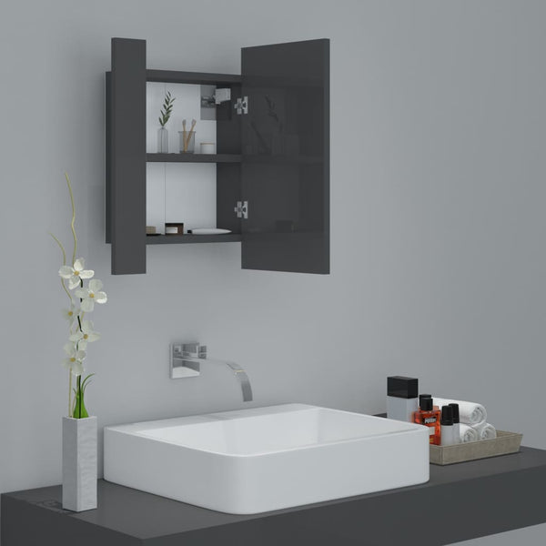 LED Bad Spiegelschrank Grau 40x45 cm