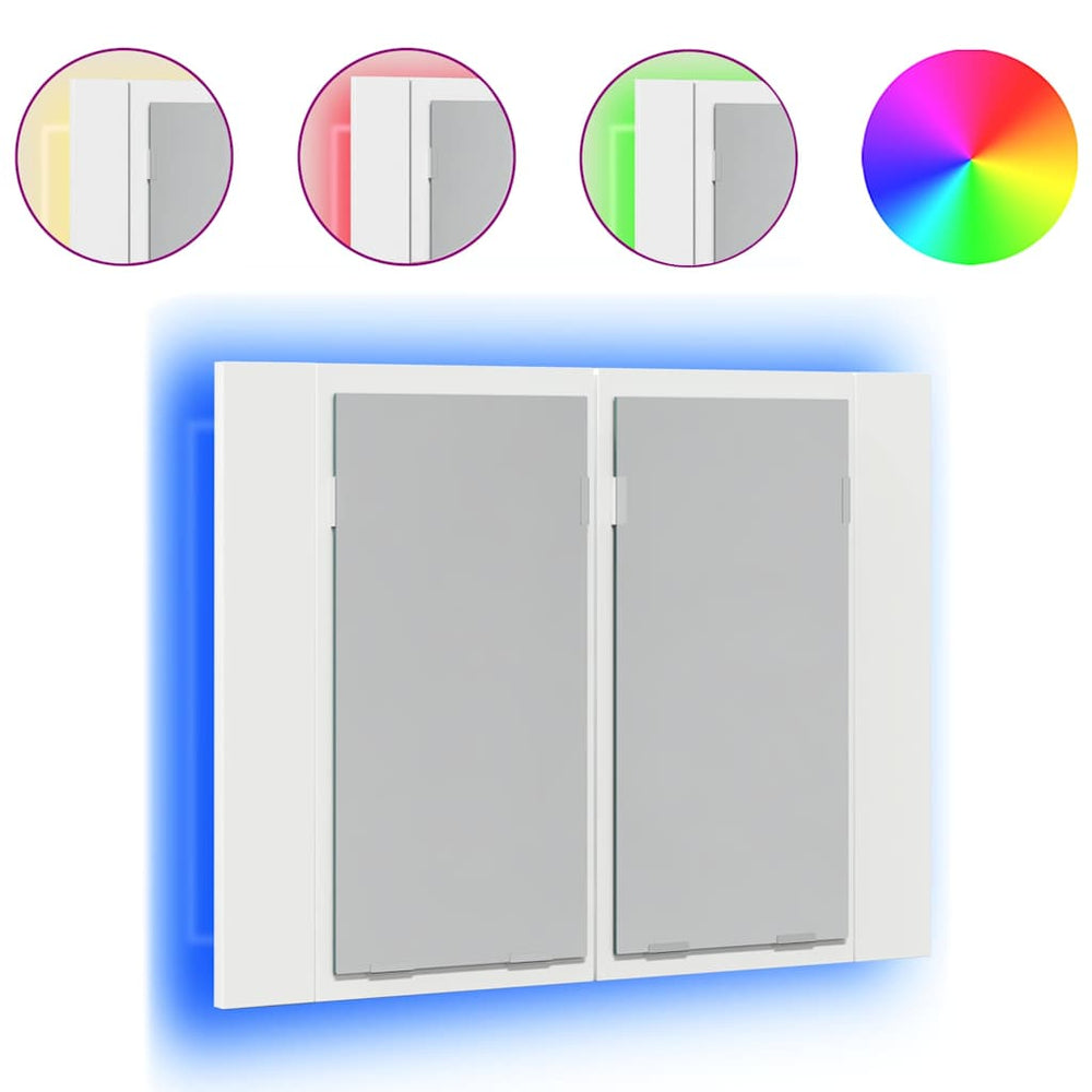 LED Bad Spiegelschrank Weiß 60 cm