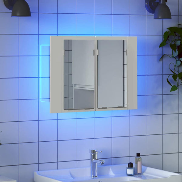 LED Bad Spiegelschrank Weiß 60 cm