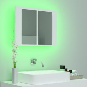 LED Bad Spiegelschrank Weiß 60 cm