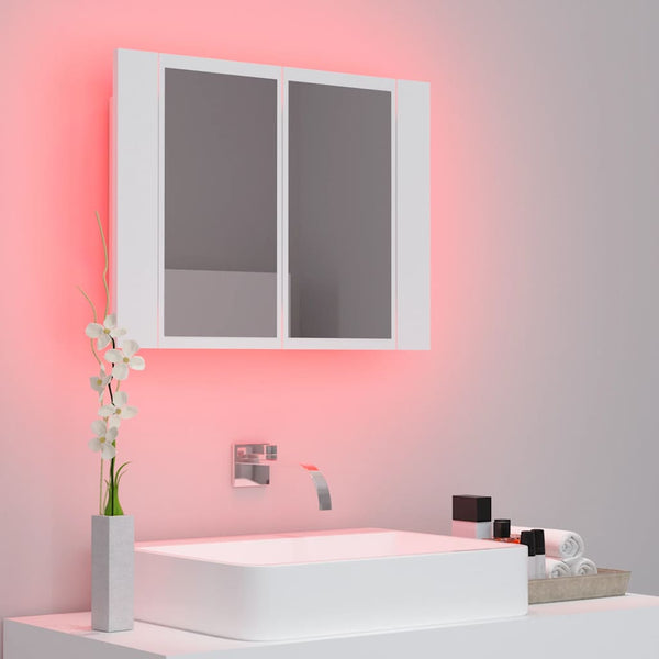 LED Bad Spiegelschrank Weiß 60 cm