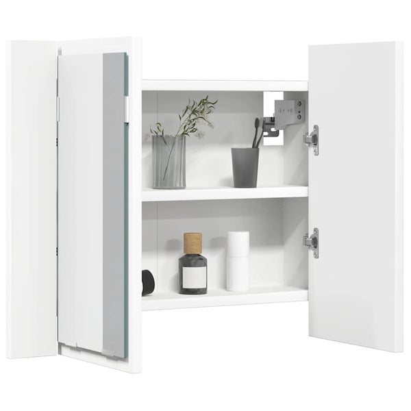 LED Bad Spiegelschrank Weiß 60 cm