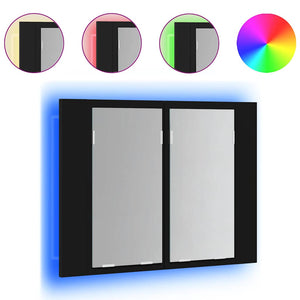 LED Bad Spiegelschrank Schwarz 60 cm