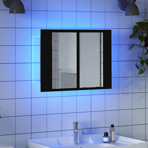 LED Bad Spiegelschrank Schwarz 60 cm