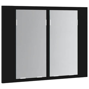 LED Bad Spiegelschrank Schwarz 60 cm