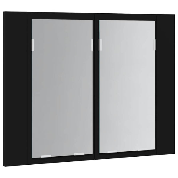 LED Bad Spiegelschrank Schwarz 60 cm