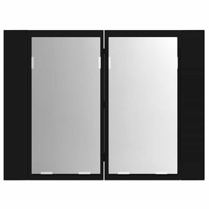 LED Bad Spiegelschrank Schwarz 60 cm