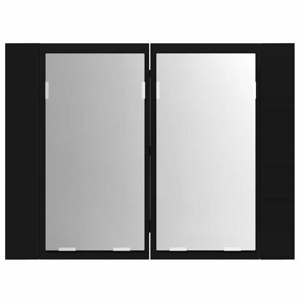 LED Bad Spiegelschrank Schwarz 60 cm
