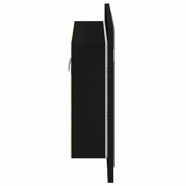 LED Bad Spiegelschrank Schwarz 60 cm
