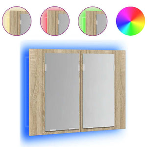 LED Bad Spiegelschrank Sonoma Eiche 60 cm