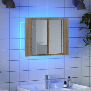 LED Bad Spiegelschrank Sonoma Eiche 60 cm